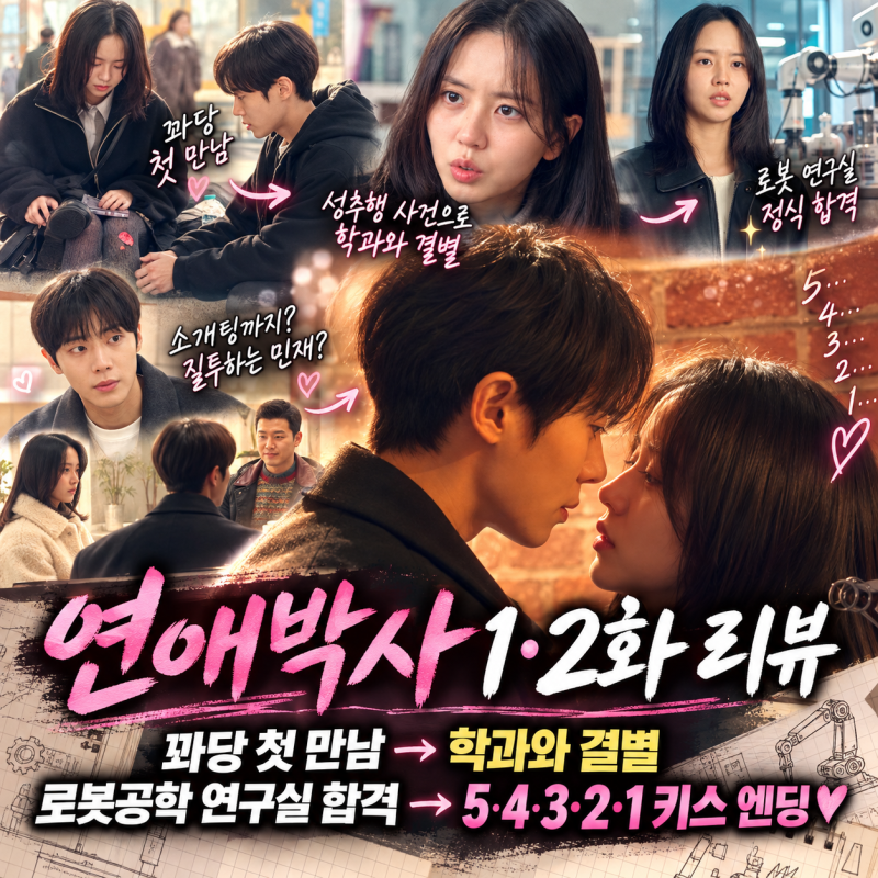 연애박사 박민재와 임유진의 관계 변화를 보여주는 이미지